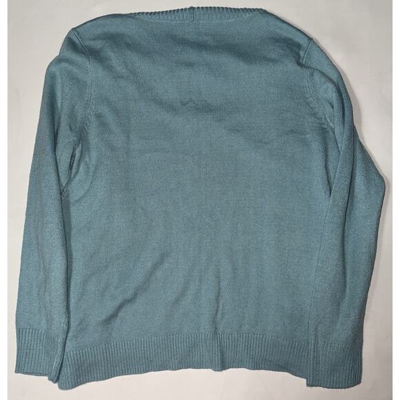 Croft & Barrow Teal Open Sweater - Women's Petite Medium - Picture 9 of 9